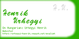 henrik urhegyi business card